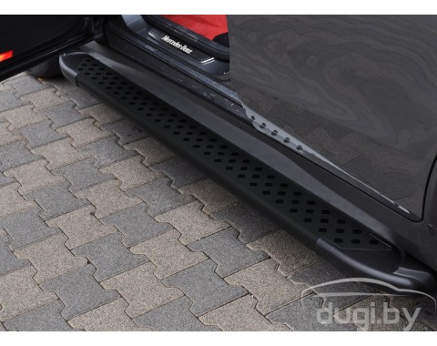 Пороги алюминиевые "Artemis Black" для Mercedes-Benz GLC Coupe